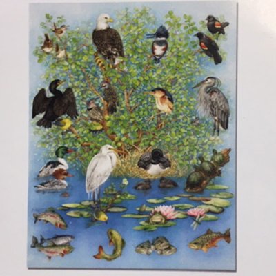 26212 Panel med fåglar stl 60 x 110 cm