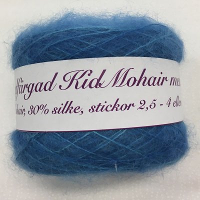 Kid Mohair/mullbärsilke lace, blåturkos