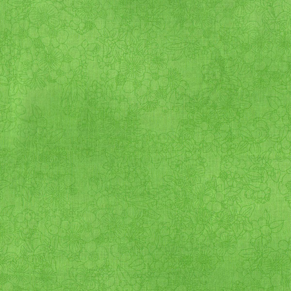13125, Svagt blomstermotiv i grönt, tygbredd 110 cm