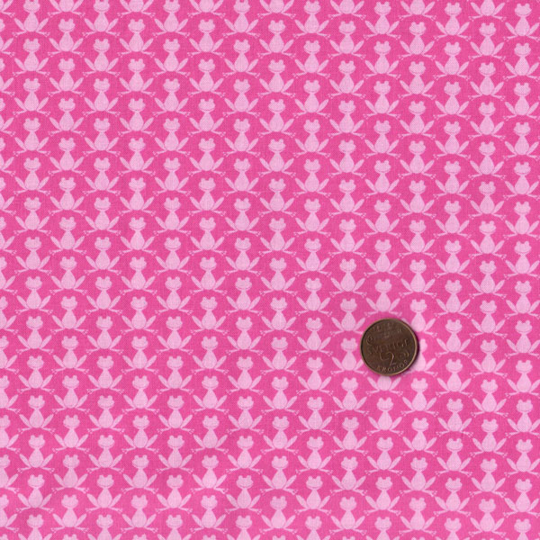 26234 Små grodor i rosa, tygbredd 110 cm