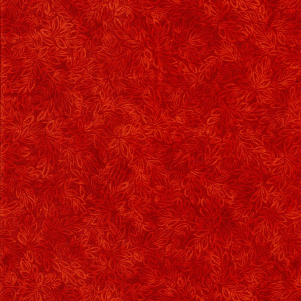 1719 Blad i klarröd färg, tygbredd 110 cm